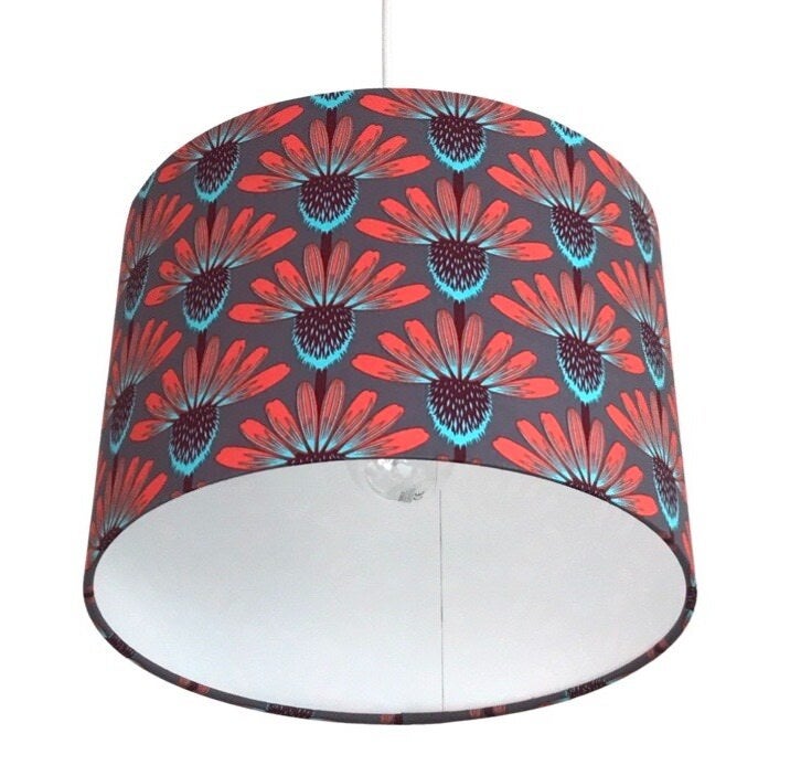 Grey and red sale lampshade